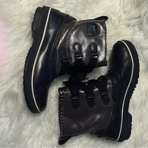 Sorel Tivoli Metallic Black Waterproof Rain Boots